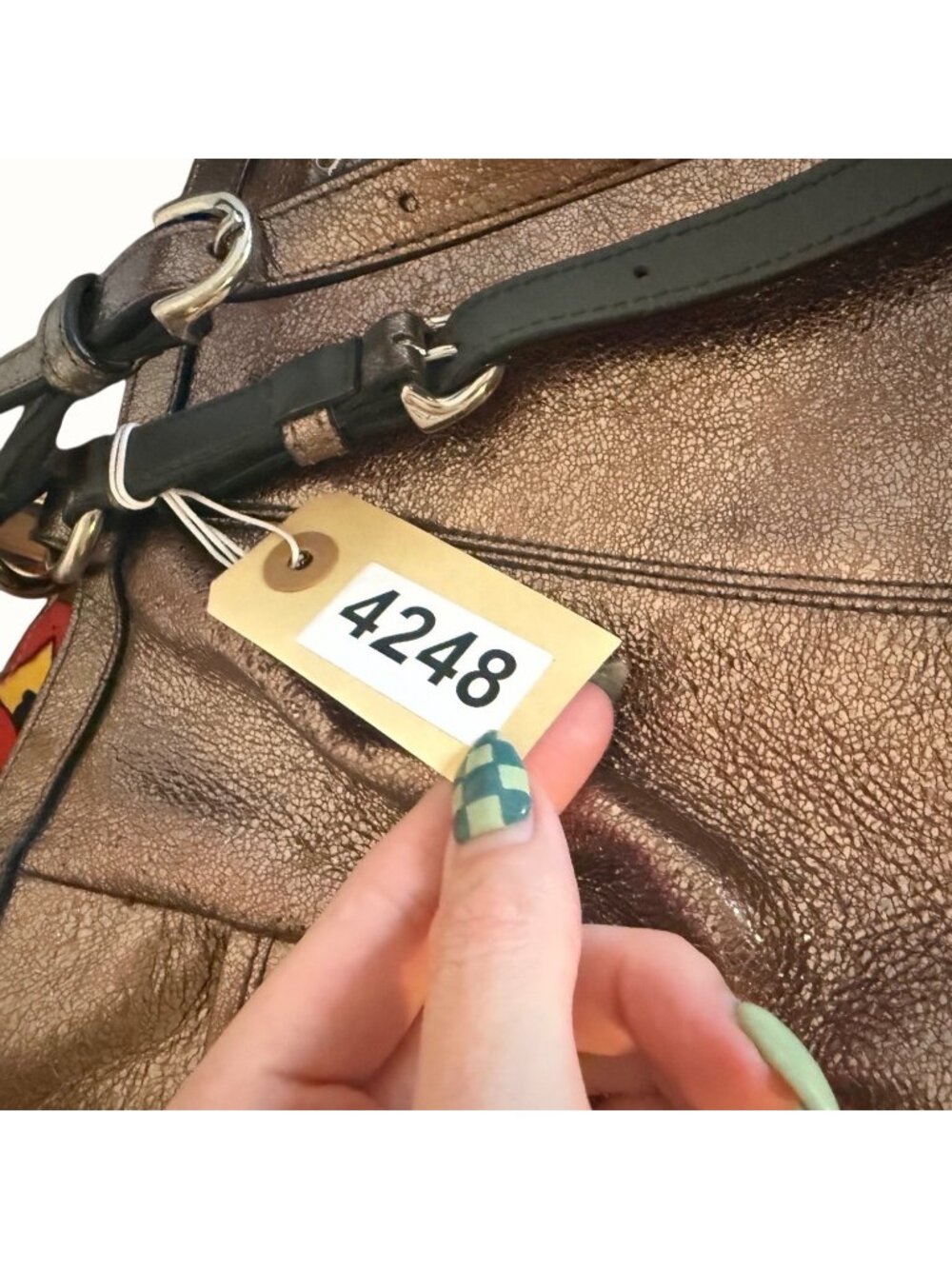 Coach Bronze Metallic Leather 2011 East West Tote Satchel F17721 - Picture 11 of 11